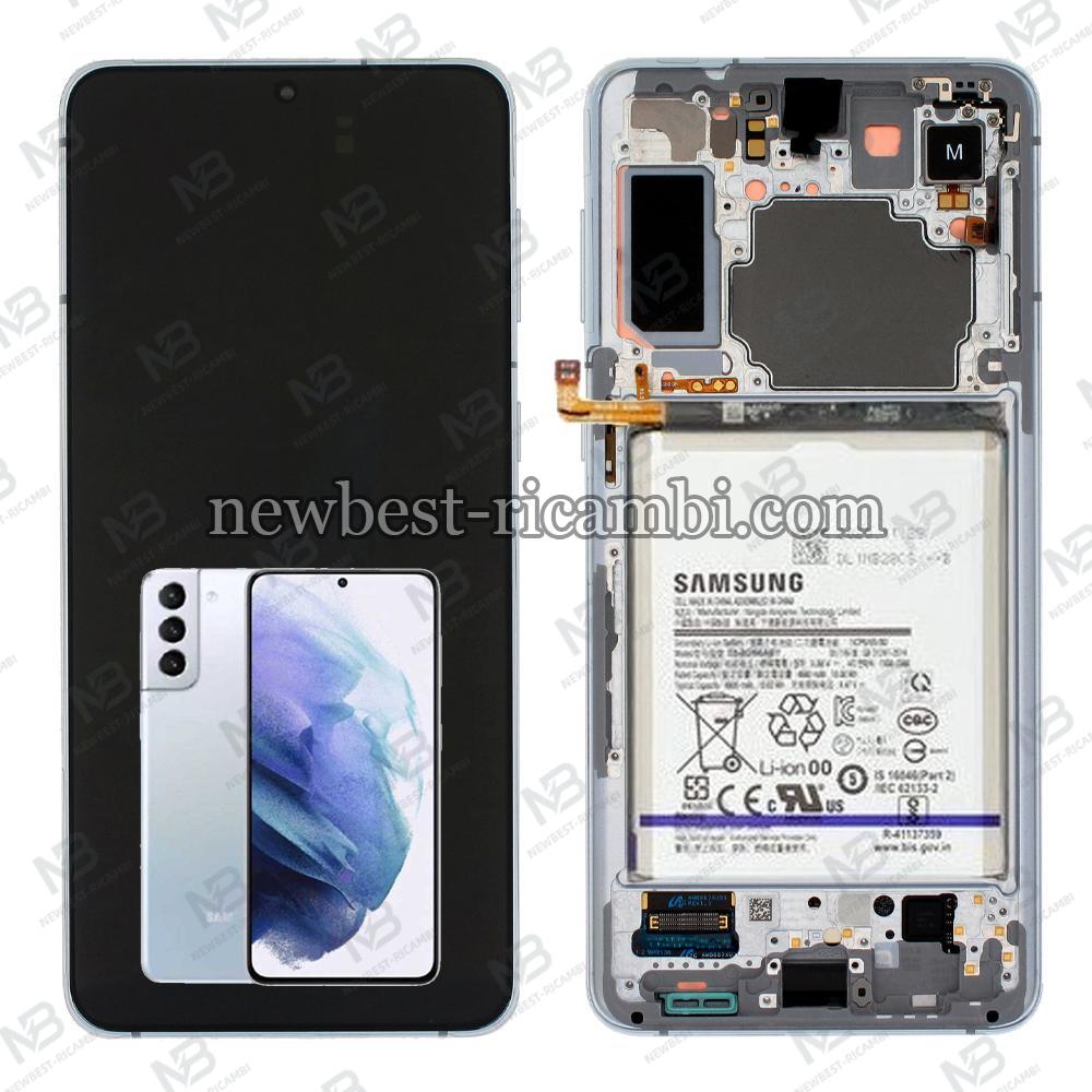 Samsung Galaxy S21 Plus G996 Touch + Lcd + Frame + Battery Phantom Silver Service Pack