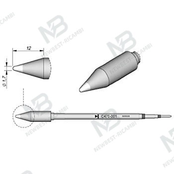 solder jbc  C210006 Cartridge Bevel Ø 1