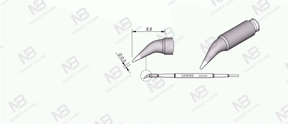 solder jbc  C210010 Conical Bent Ø 0.3