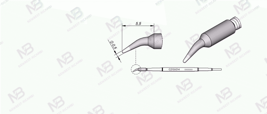 solder jbc  C210014 Conical Bent Ø 0.5