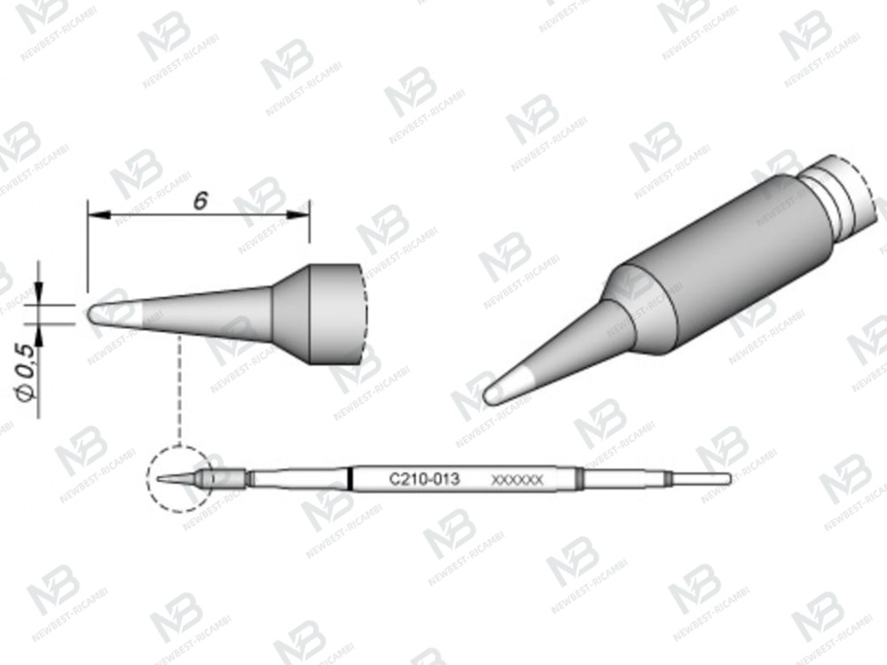 solder jbc  C210013 Cartridge Conical Ø 0. 5