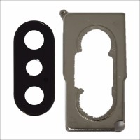 iPhone XS camera glass+frame+support white
