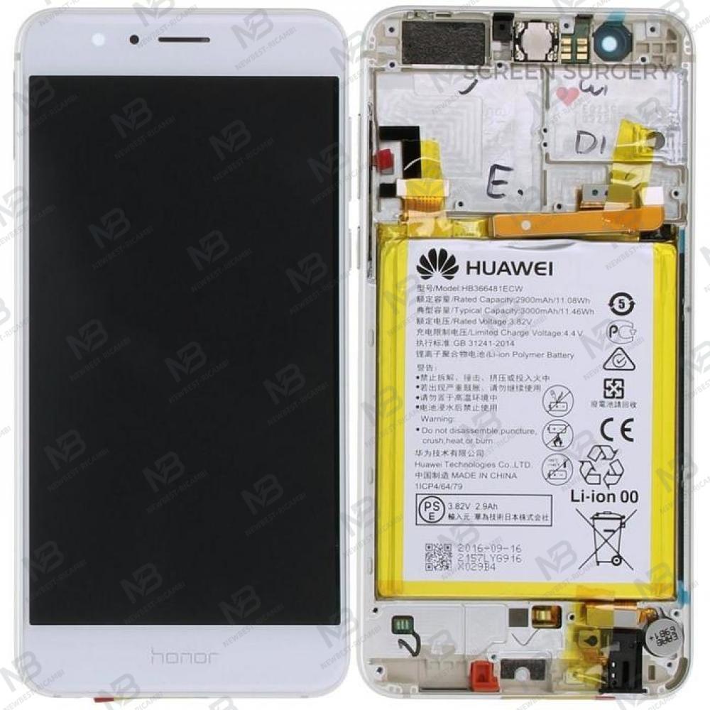 Huawei Honor 8 Touch + Lcd + Frame Battery White Service Pack