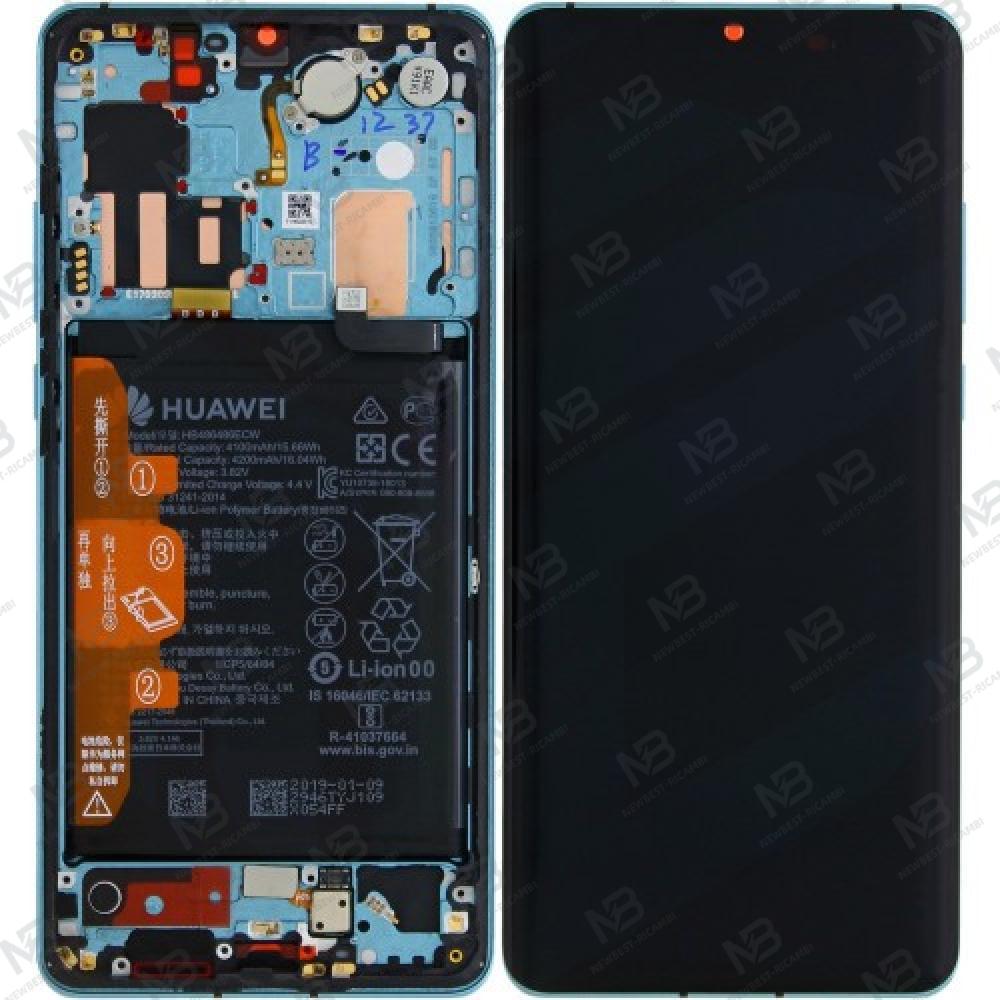 Huawei P30 Pro Touch + Lcd + Frame + Battery Full Aurora Blue Service Pack