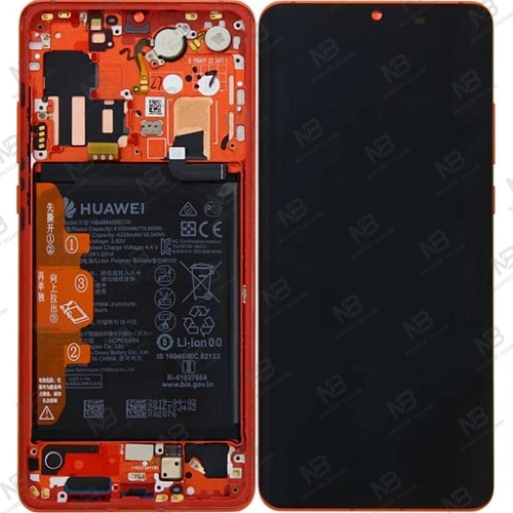 Huawei P30 Pro Touch + Lcd + Frame Battery Full Orange Service Pack