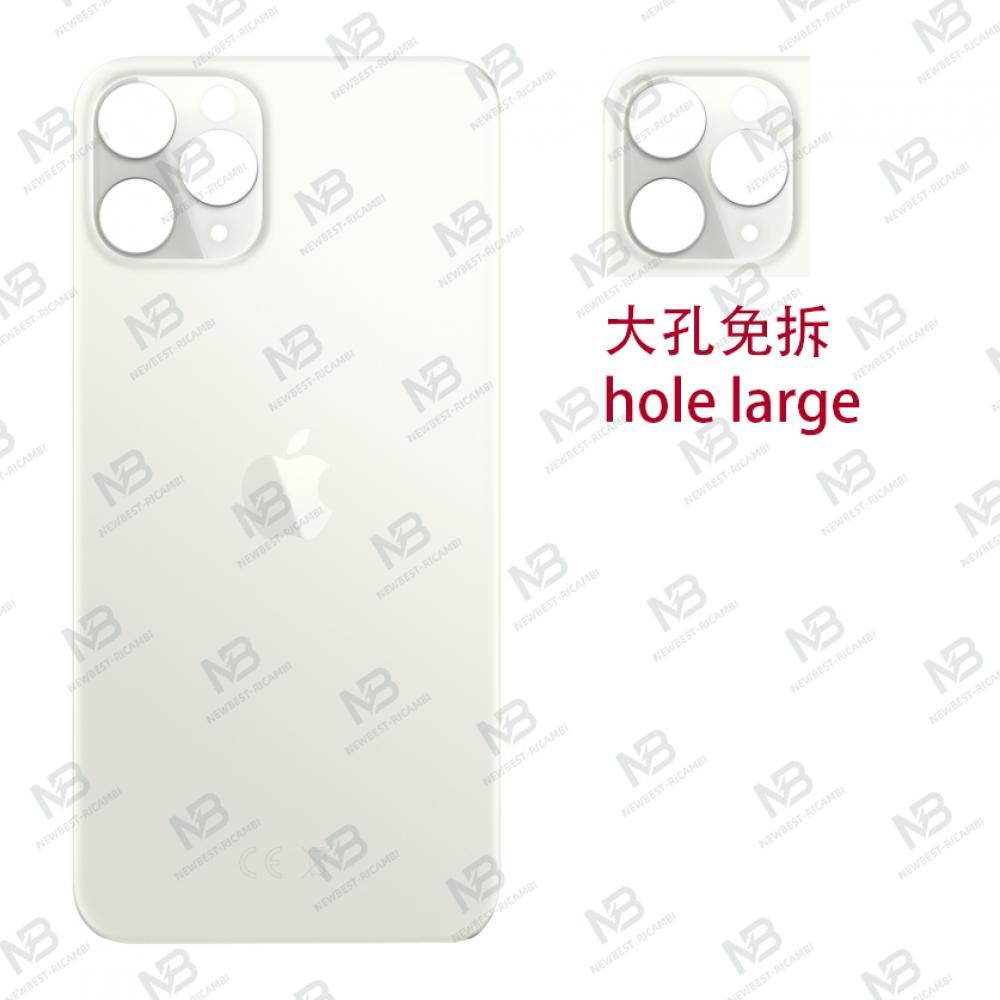 iPhone 11 pro max back cover glass camera hole large white