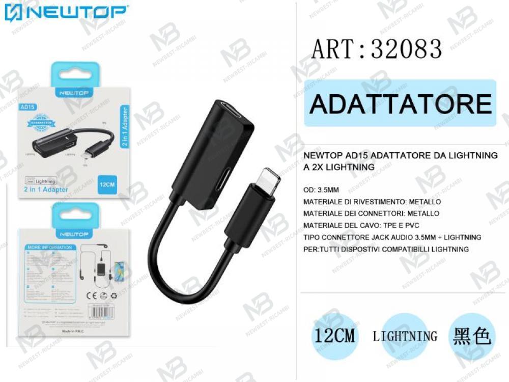 NEWTOP AD15 ADATTATORE DA LIGHTNING A 2X LIGHTNING