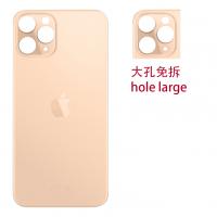 iPhone 11 pro max back cover glass camera hole large gold