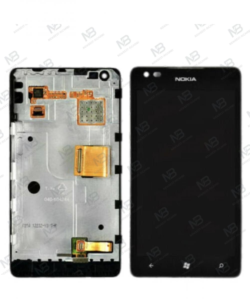 nokia lumia 900 touch+lcd+frame black