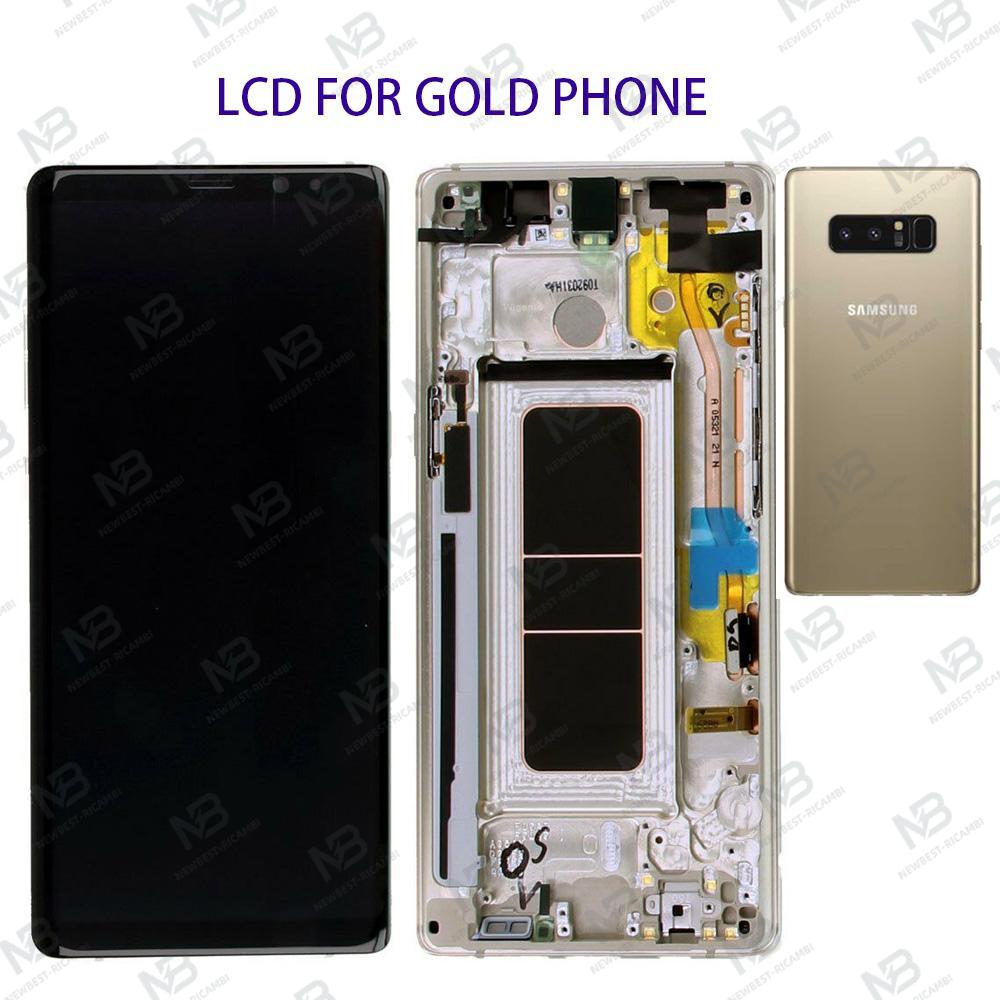 Samsung Galaxy Note 8 N950f Touch+Lcd+Frame Gold Service Pack