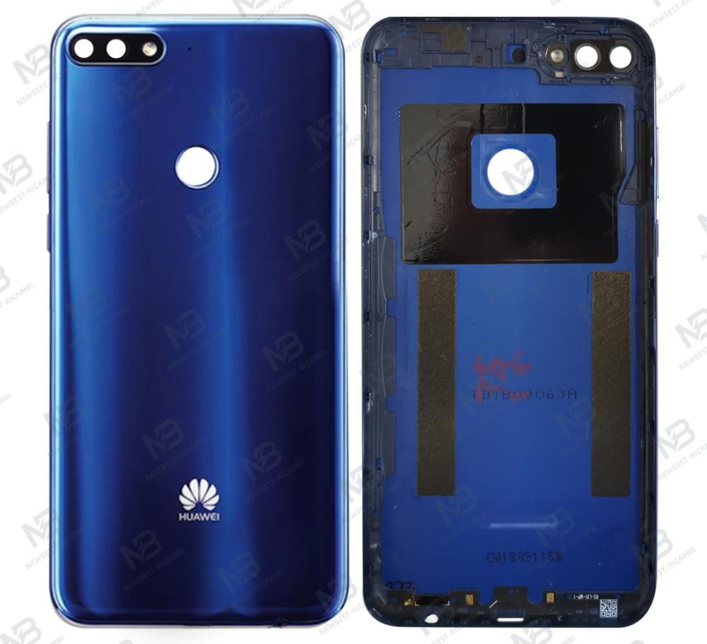 huawei y7 2018 back cover+camera glass blue original