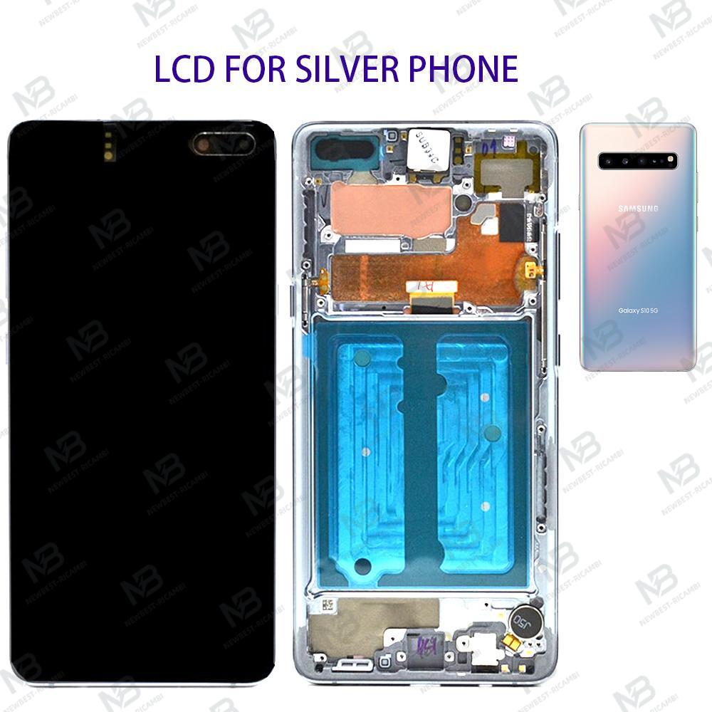 Samsung Galaxy S10 5g G977 Touch + Lcd + Frame Silver Service Pack