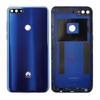 huawei y7 2018 back cover+camera glass blue original