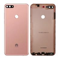 huawei y7 2018 back cover+camera glass pink original