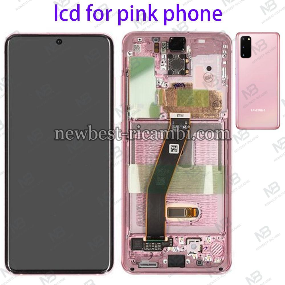 Samsung Galaxy S20 G980f G981 Touch+Lcd+Frame Pink Service Pack