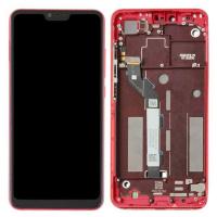 xiaomi mi 8 lite touch+lcd+frame red