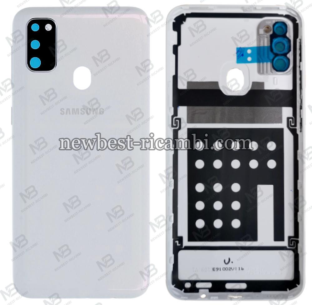 samsung galaxy m30s m307 back cover+camera glass white original