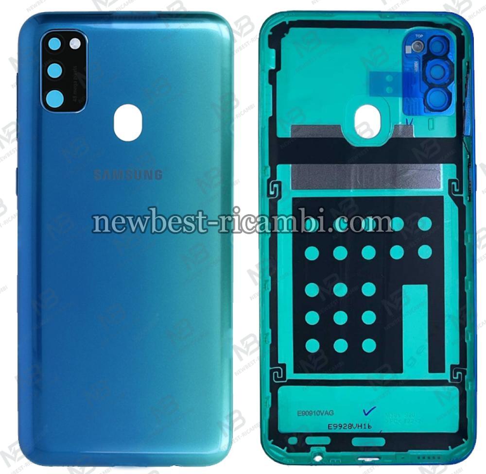 samsung galaxy m30s m307 back cover+camera glass blue original