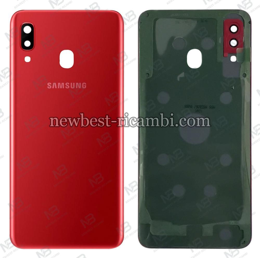 samsung galaxy a205f a20 back cover+camera glass red original