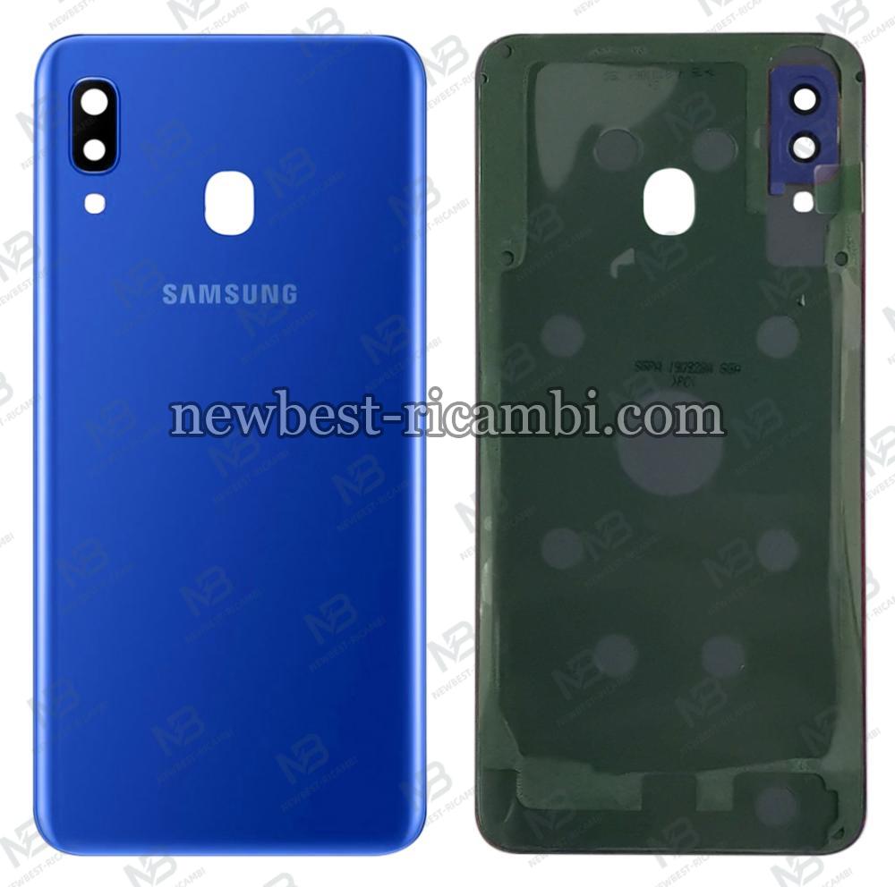 samsung galaxy a205f a20 back cover+camera glass blue original