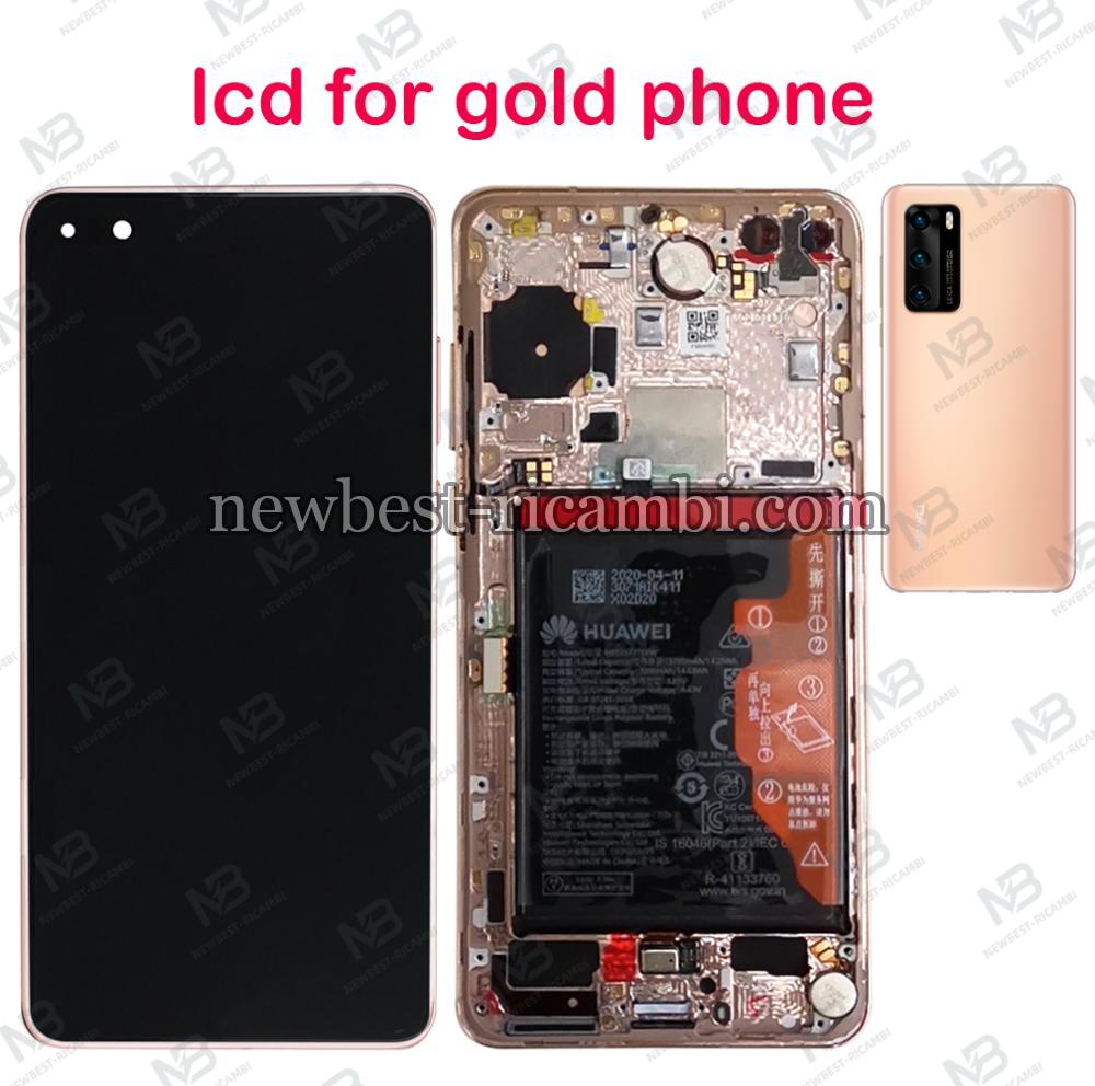 Huawei P40 Touch+Lcd+Frame Battery Gold Service Pack