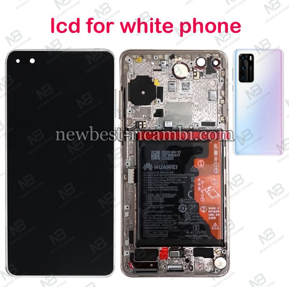 Huawei P40 Touch+Lcd+Frame Battery White Service Pack