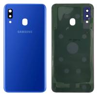 samsung galaxy a205f a20 back cover+camera glass blue original