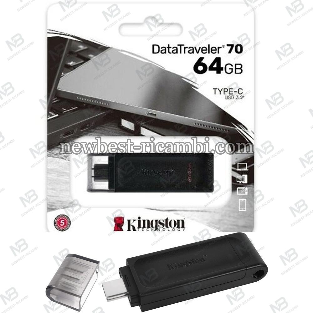 Pen Drive 64GB Usb 3.2 Type C Kingston DT70/64GB Datatraveler 70