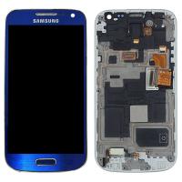 samsung s4 mini i9195 touch+lcd+frame blue original Service Pack