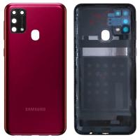 samsung galaxy m31 m315 back cover+camera glass red original