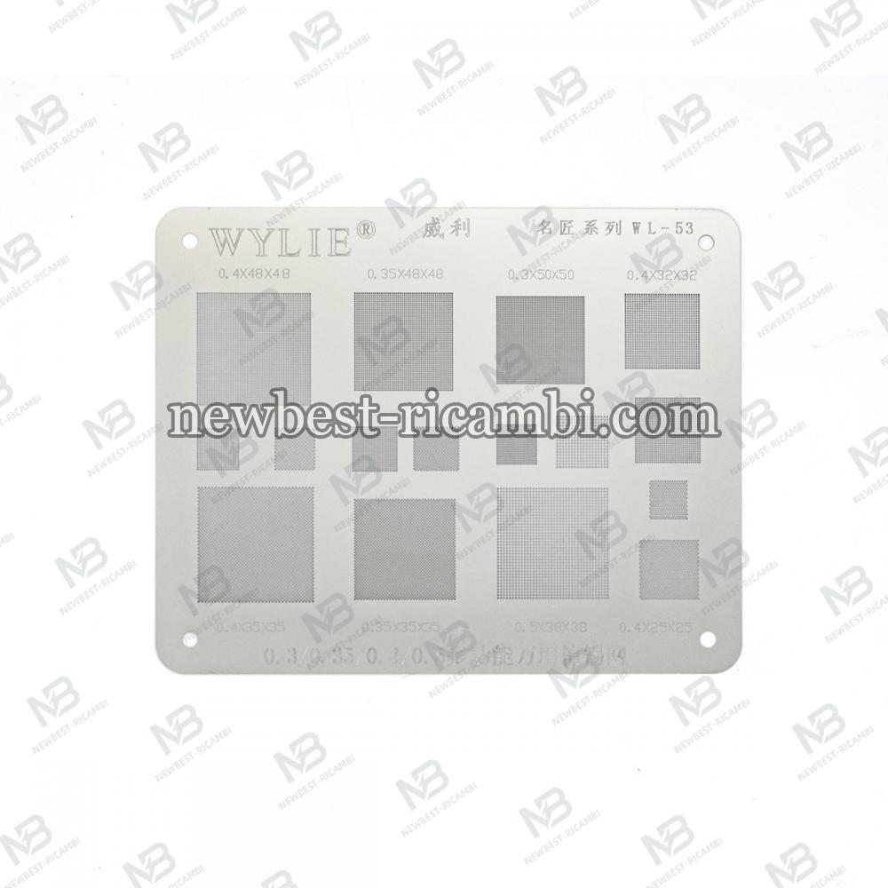 Wylie WL-53 Multi Function BGA Stencil 0.3/0.35/0.4/0.5/Parallel/45 Degree Hole Solder Template Universal BGA Reballing 