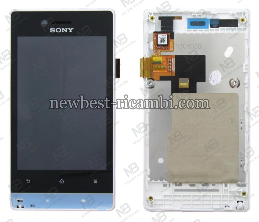 sony xperia miro st23i touch+lcd+frame white