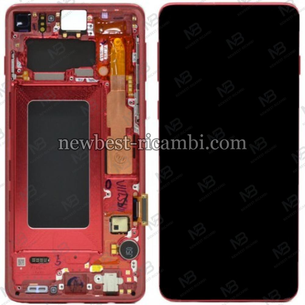 Samsung Galaxy S10 G973f Touch + Lcd + Frame Red Service Pack