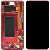 Samsung Galaxy S10 G973f Touch + Lcd + Frame Red Service Pack
