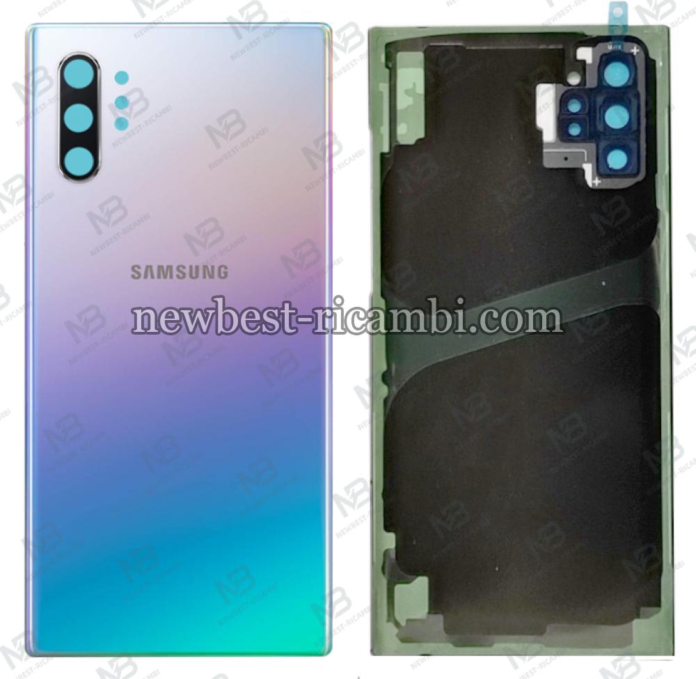 samsung galaxy note 10 plus n975 back cover aura glow/silver original