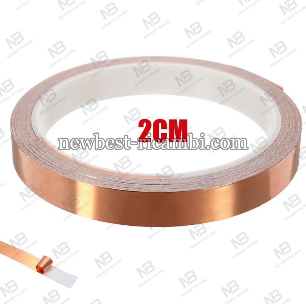 2CM Adhesive Conductive Copper Foil Tape Single-sided Copper Slug Roll Tape Width