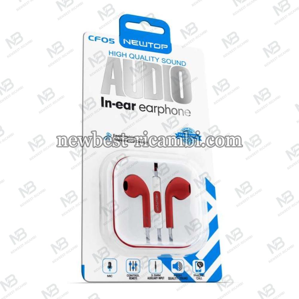 NEWTOP CF05 CUFFIE APL 5G-6G (Apple IOS device jack 3.5mm - Rosso)