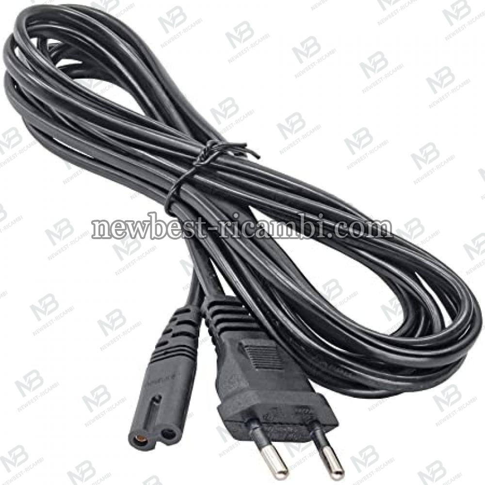 Power Cord 1.5M EU Slim Plug 2pin AC Power Cable Notebook