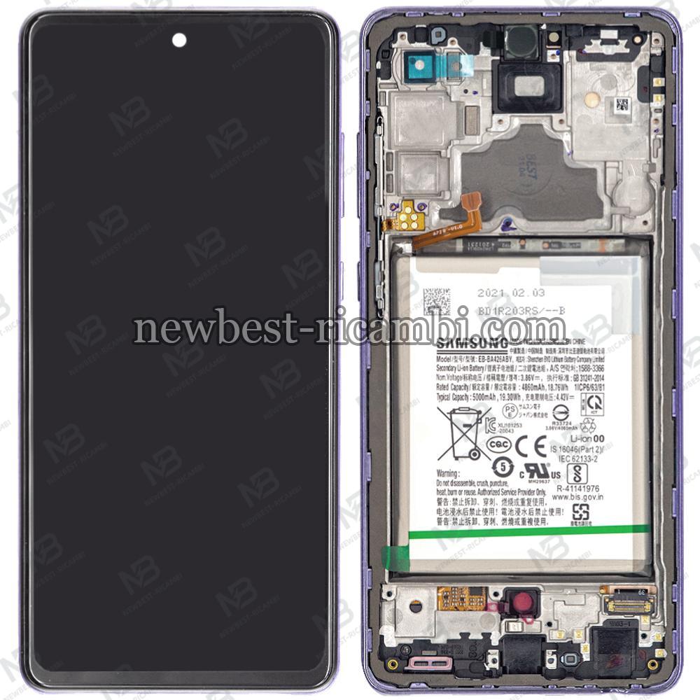 Samsung Galaxy A72 4G / 5G  A725 / A726 Touch + Lcd + Frame + Battery Violet Service Pack