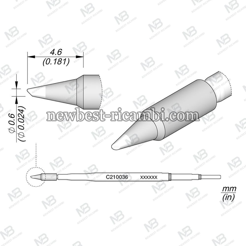 Solder Jbc  C210036 Cartridge Bevel Ø 0.6