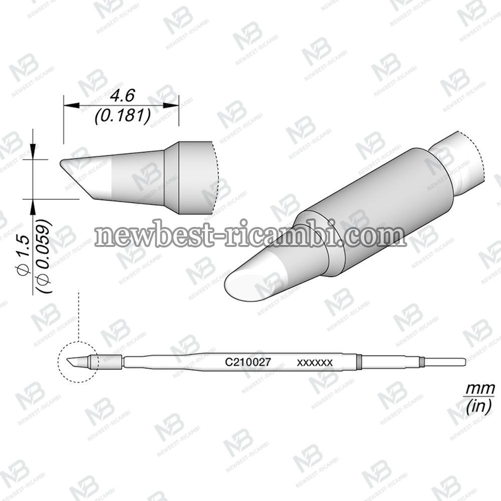 Solder Jbc  C210027 Cartridge Bevel Ø 1.5