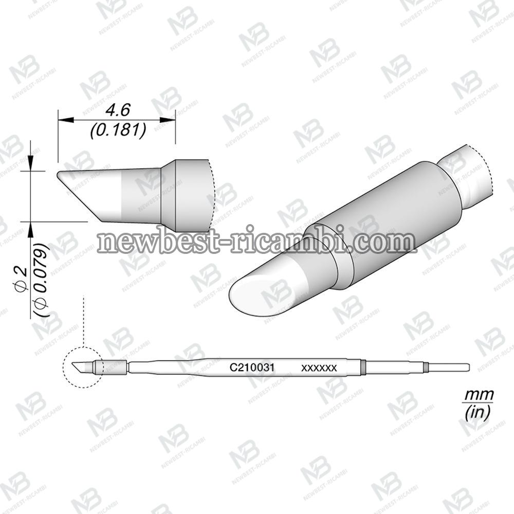 Solder Jbc  C210031 Cartridge Bevel Ø 2