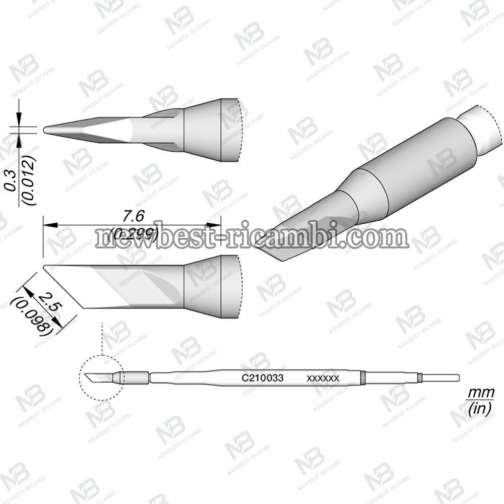 Solder Jbc  C210033 Cartridge Knife 2.5 x 0.3