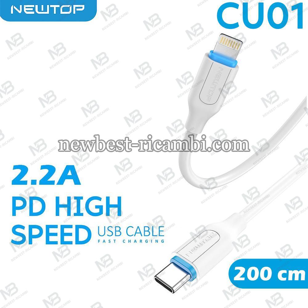 NEWTOP CU01 CAVO 200CM TYPE-C/LIGHTNING PD MAX 2.2A