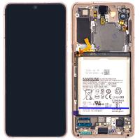 Samsung Galaxy S21 G991 Touch+Lcd+Frame+Battery Phantom Violet Service Pack