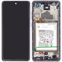 Samsung Galaxy A72 4G / 5G  A725 / A726 Touch + Lcd + Frame + Battery Violet Service Pack