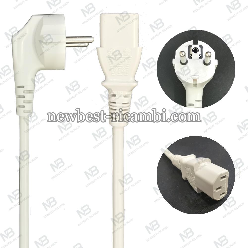 EU 1.8m Kettle Lead C13 IEC Euro European Power Cord Cable Appliance 2 Pin White