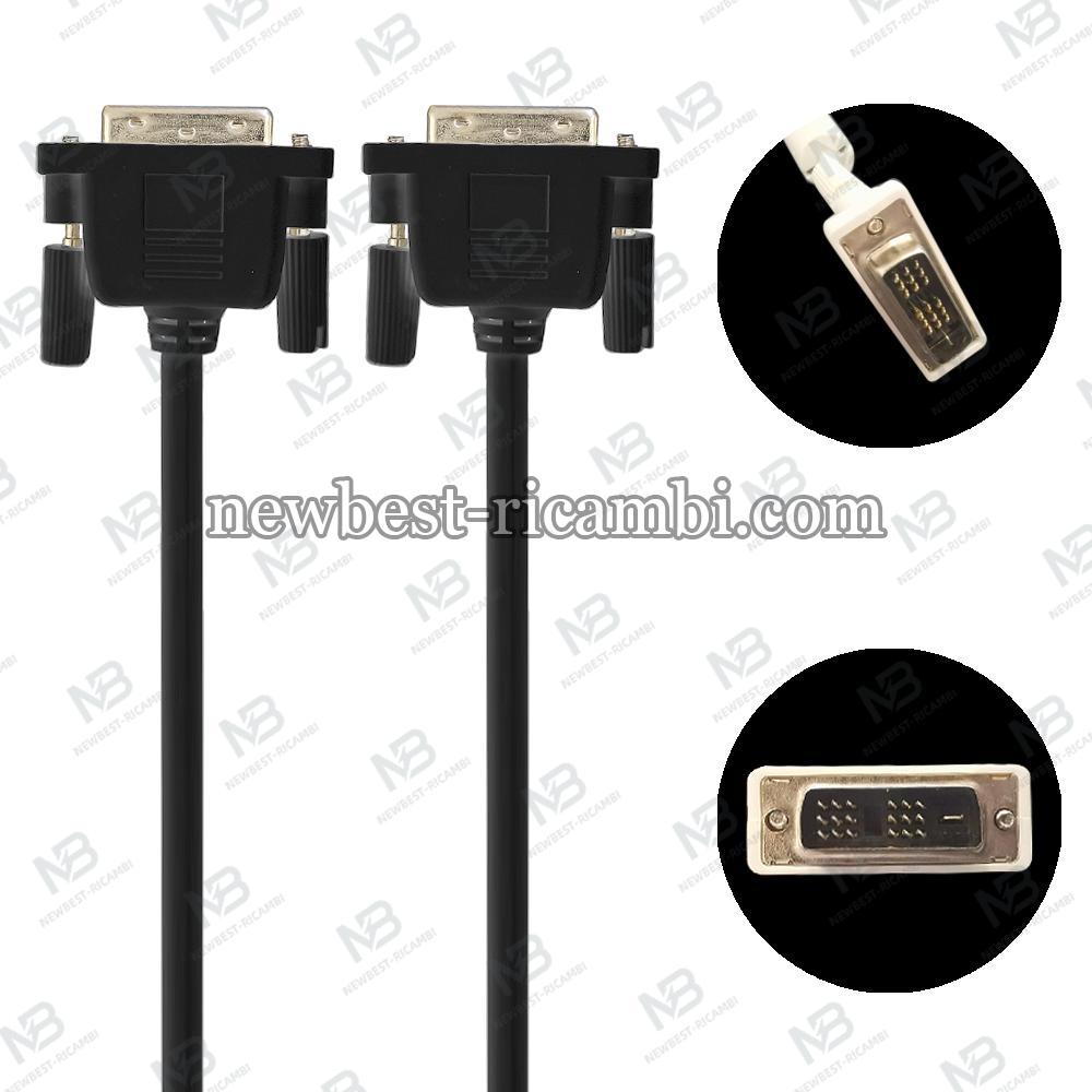 6ft 18 Pin Male To Male DVI-I Cable E101344 1.8m Style Black