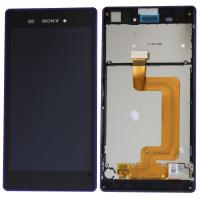 Sony Xperia T3 M50w D5102 D5103 Touch+Lcd+Frame Purple Original