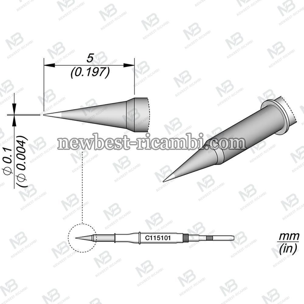 Solder Jbc C115101 Cartridge Conical Ø 0.1